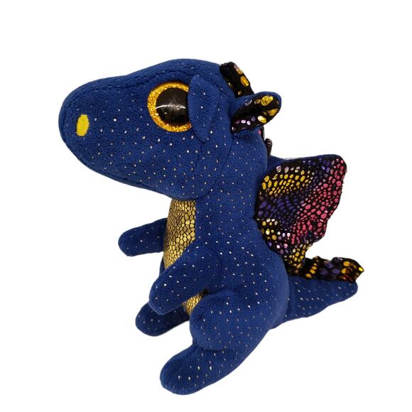 TY Beanie Baby Blue Dragon Saffire Blue Dragon Plush Doll 6 Inch - Picture 7 of 10